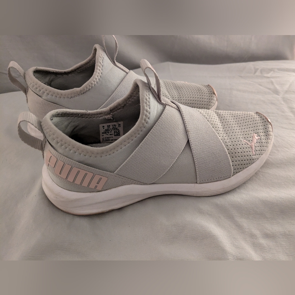Puma Light Gray Slip-On Sneakers